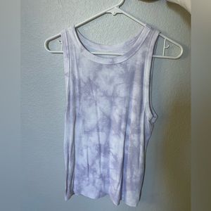 Faded Purple And White Tie Dye Tank Top